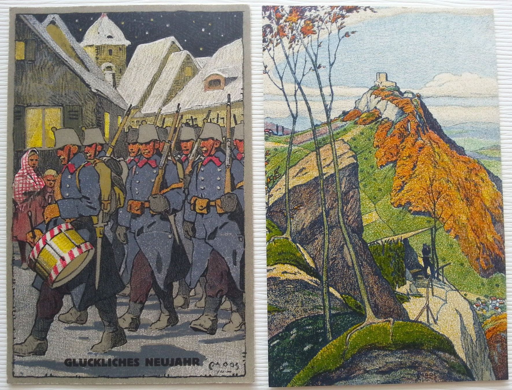 Cartoline postali: AK 5x Militärpostkarten, C. Moos, 1914 – Usato da Oberriet SG venduto da Manick