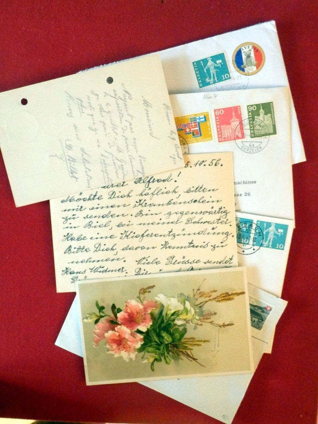 Alle Briefmarken: Lot mit 7 Bedarfsbriefen und Karten – Gebraucht aus Ueberstorf von dinbau 5