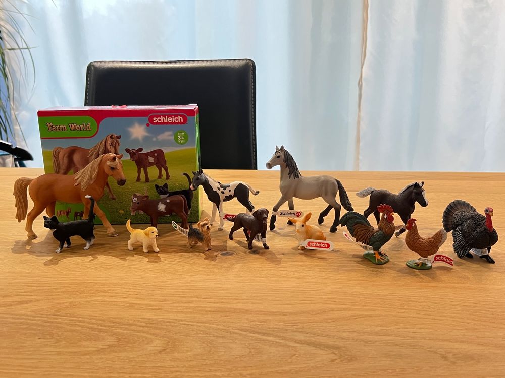 13x Schleich Tiere Neu Pferde Hase Hunde Katze Hahn Henne | Kaufen auf