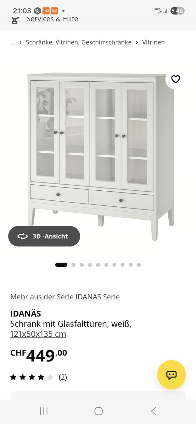 Ikea Vitrinen: vitrine IDANÄS – Gebraucht aus St. Gallen von jes_p9pn 3