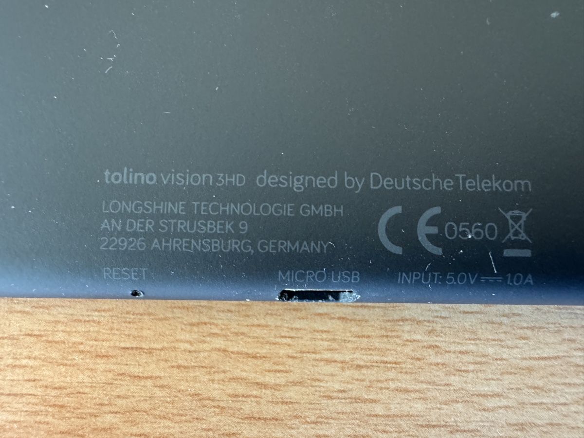 Tolino Tablettes PC: Tolino Vision 3 HD E-Reader schwarz gebraucht mit Kabel – D'occasion à Zürich par pilatus777 4