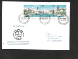 FDC W60-W63 Viererstreifen Naba-Block Zürich ET 24.5.1984