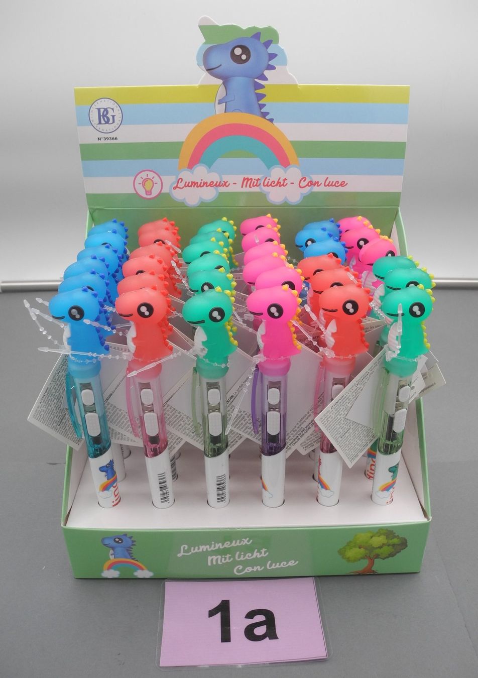 Stifte & Marker: 36 Stk. Leuchtkugelschreiber "Dino", Nr. 1a – Neu und originalverpackt aus Kottwil von Crazyrolf