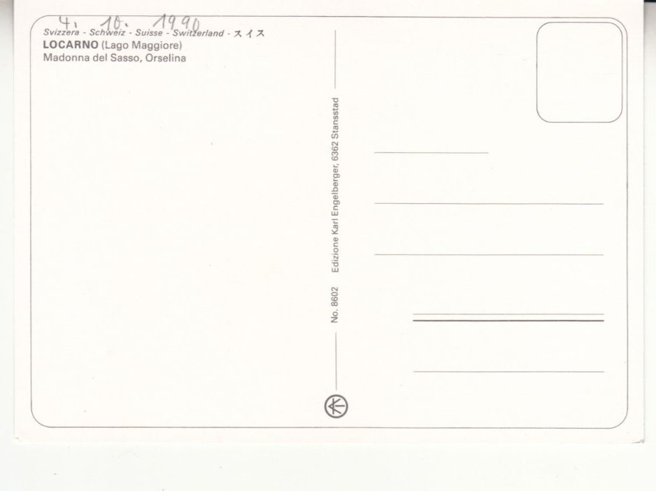 Ansichtskarten: Locarno 1990 – Gebraucht aus Bürglen TG von StampGraf 1