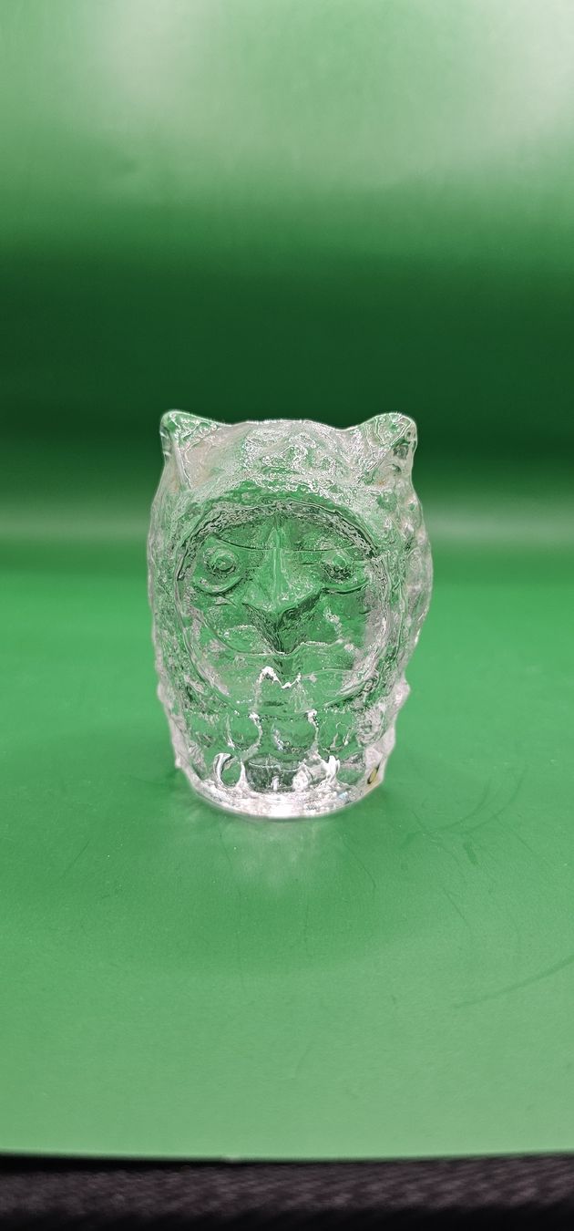 Statuette: Vintage Pukeberg Glas Paperweight Eule – Usato da Zürich venduto da Daniela51