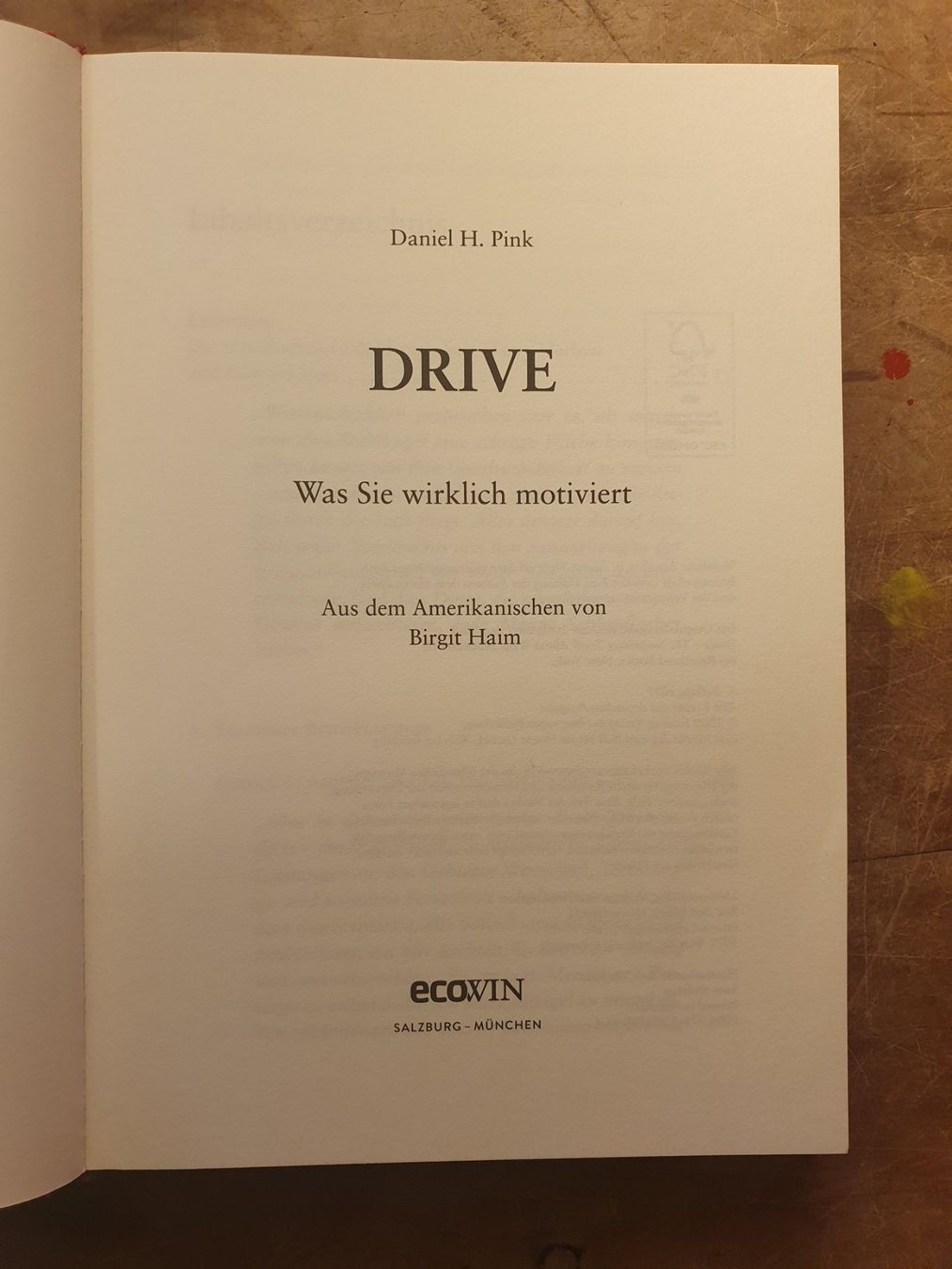 Libri: Drive - Daniel H. Pink – Usato da Zürich venduto da dialout 1