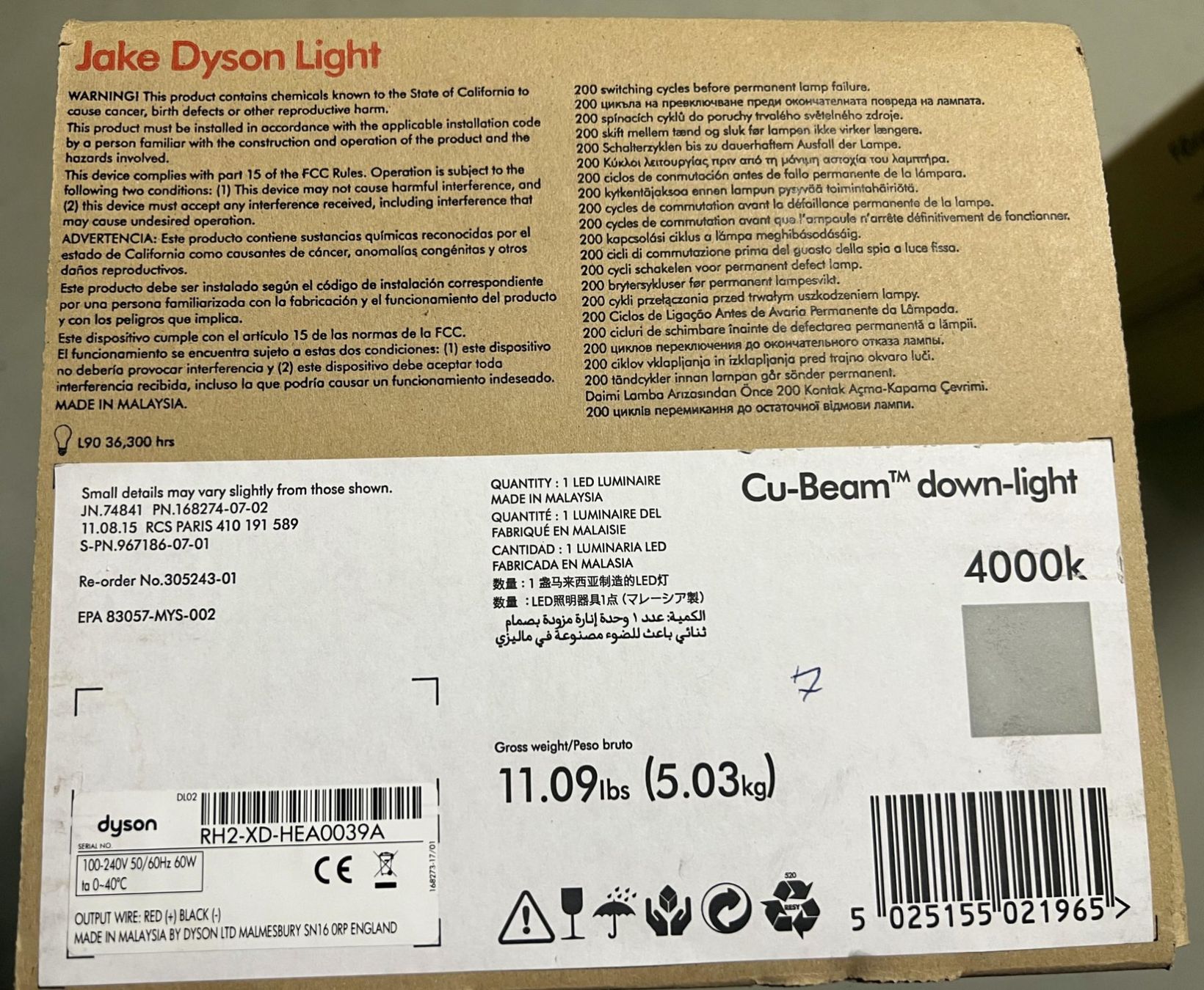 Dyson Lampadari & plafoniere: DYSON Cu-Beam Down-Light Pendelleuchte SILBER 4000k – Nuovo e nell'imballaggio originale da Dietikon venduto da Mower73 5