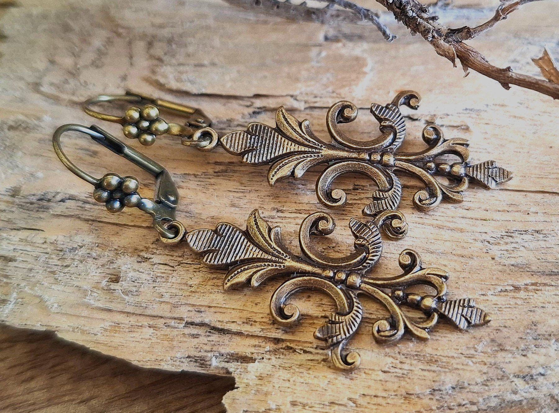 Boucles d'oreille: VINTAGE LILI - Messingohrringe – Neuf avec emballage d'origine à Mühlethal par nicita-modeschmuck 2