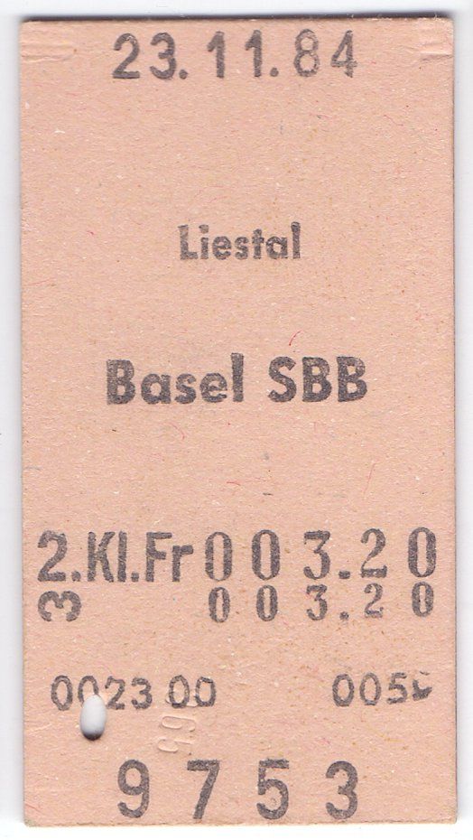 Tickets: Billette Liestal - Basel SBB – Gebraucht aus Langenthal von Sammlungs_aus