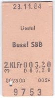 Billette Liestal - Basel SBB