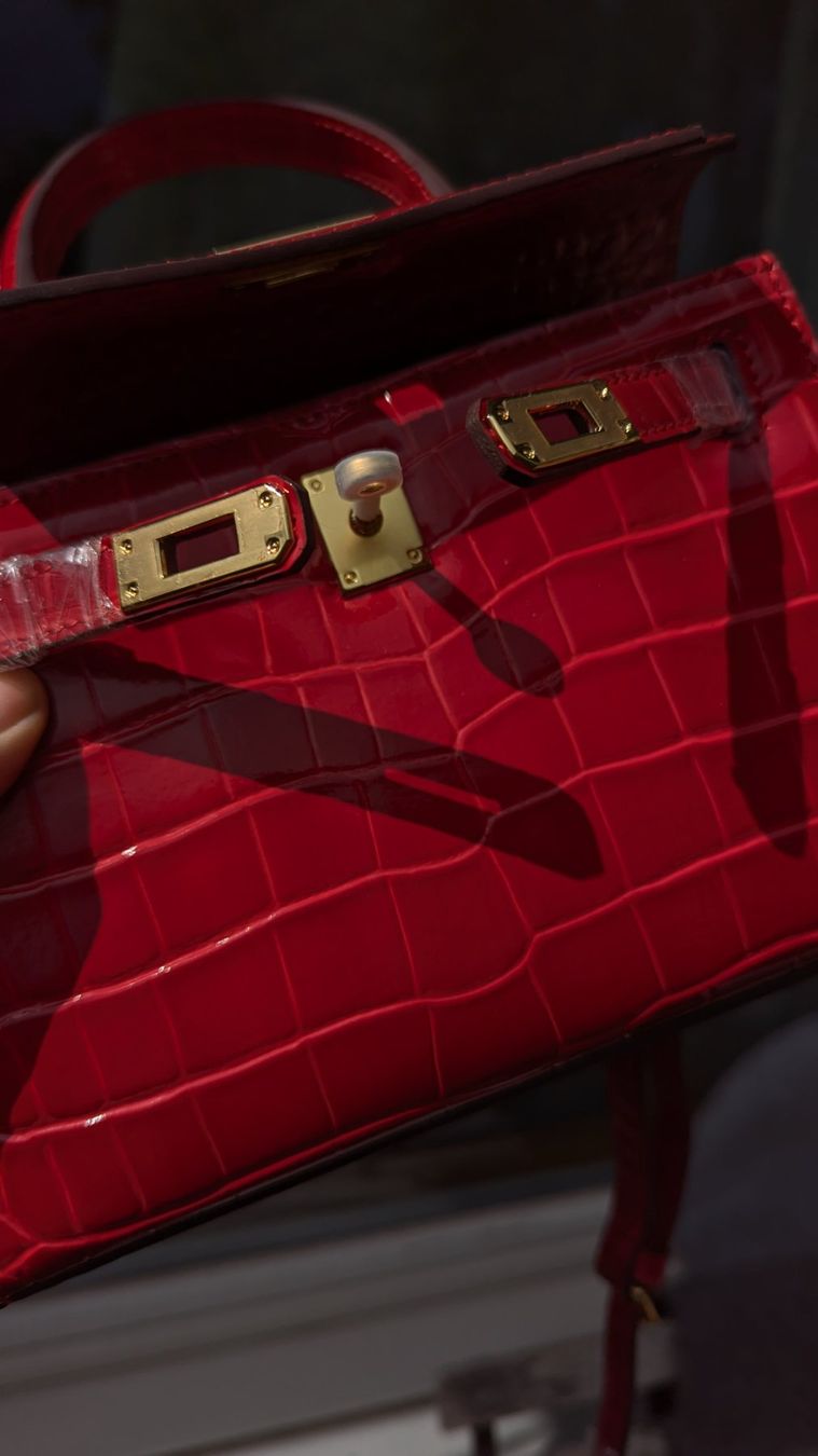 Borse da donna: Wunderschöne Tasche Crocomuster in Kelly Optik – Nuovo (secondo la descrizione) da Zürich venduto da oschance 1
