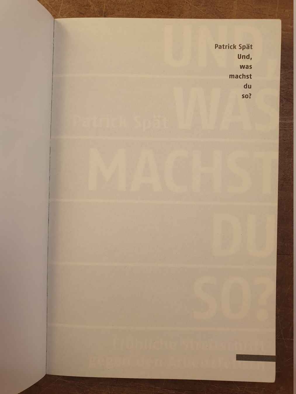 Libri: Und was machst du so? - Patrick Spät – Usato da Zürich venduto da loosebone 1