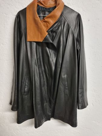 Marina Rinaldi Leder Mantel Gr. 42
