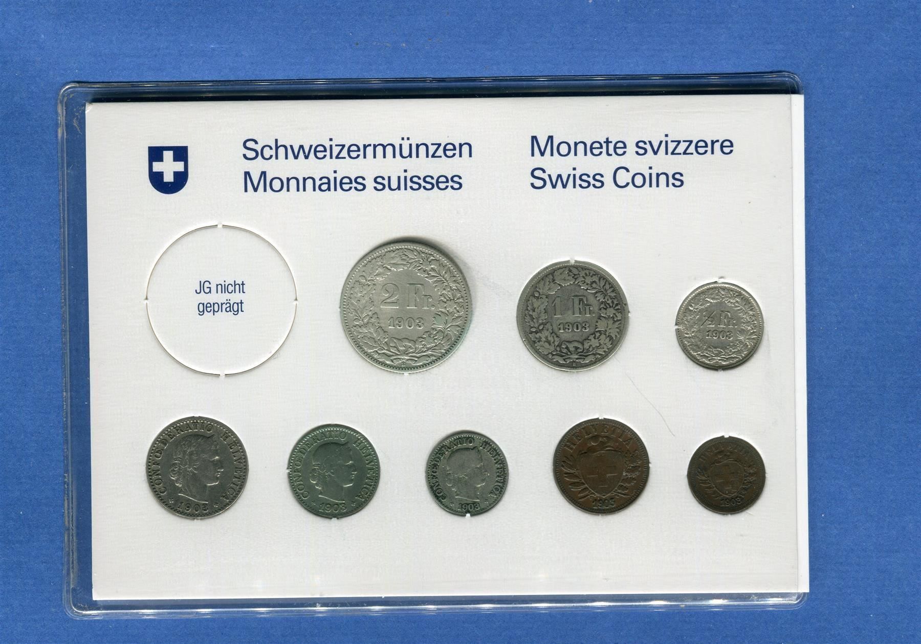 Tutti le monete: (725) Münzsatz 1903 Silber – Usato da Rüthi (Rheintal) venduto da erdnuessli1