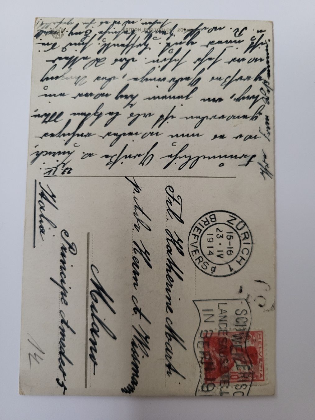 Cartoline postali: Ansichtskarte Zürich Bahnhofstrasse, datiert 1914, RN – Usato da nunningen venduto da mic_88k2 1
