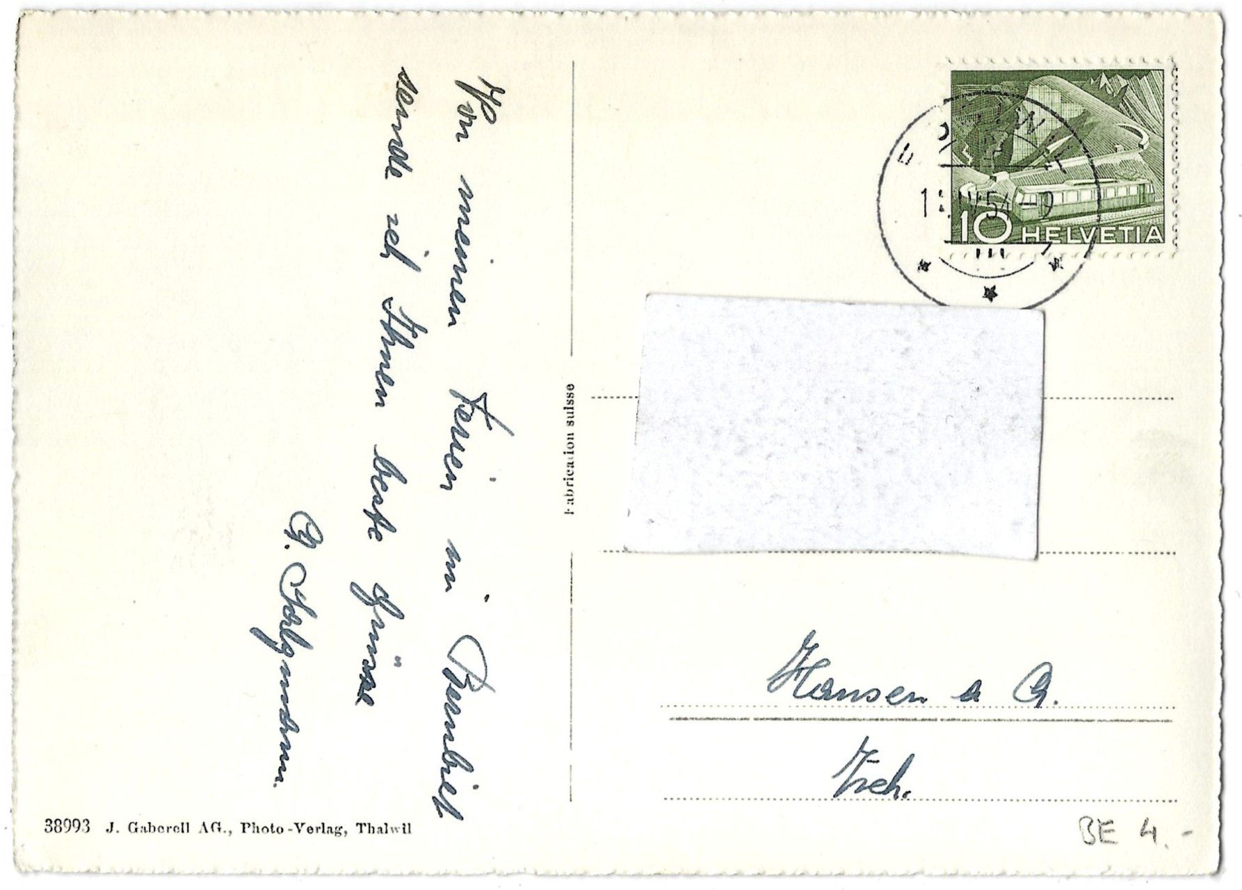 Cartoline postali: Eggiwil  i / E. – Usato da Bütschwil venduto da Jackson1A 1
