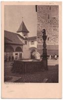 Kyburg Schloss, Schlosshof, belebt, gelaufen 1921
