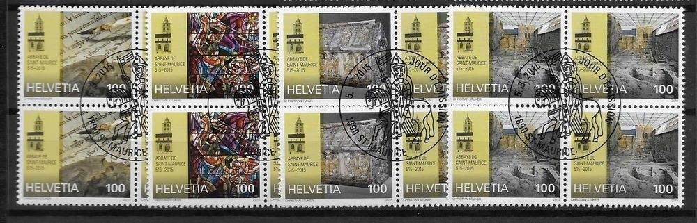 Tutti i francobolli: B1536 - Abbaye de St-Maurice B4 1er jour – Usato da Trélex venduto da Phil_Albert