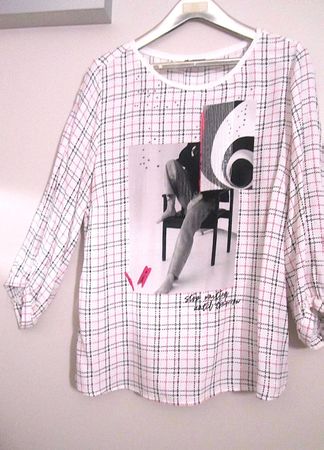 Kenny S. tolle Viskose Bluse - Weiss mit Strass TOP Angebot
