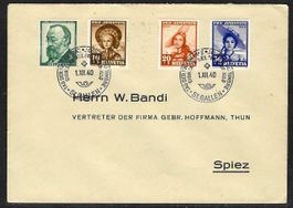 1940/J93-96 Serie auf Brief gest. Tag der Briefmarke (15571)