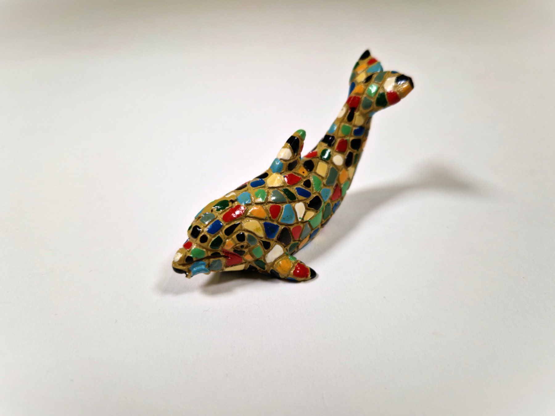 Statuette: Delfinfigur farbiges Mosaik – Usato da Zollikofen venduto da Restwert_Zollikofen 1