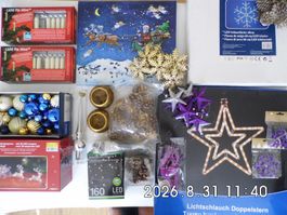 Weihnachtsdeko, PE Christbaum, Lichterketten und Baumständer