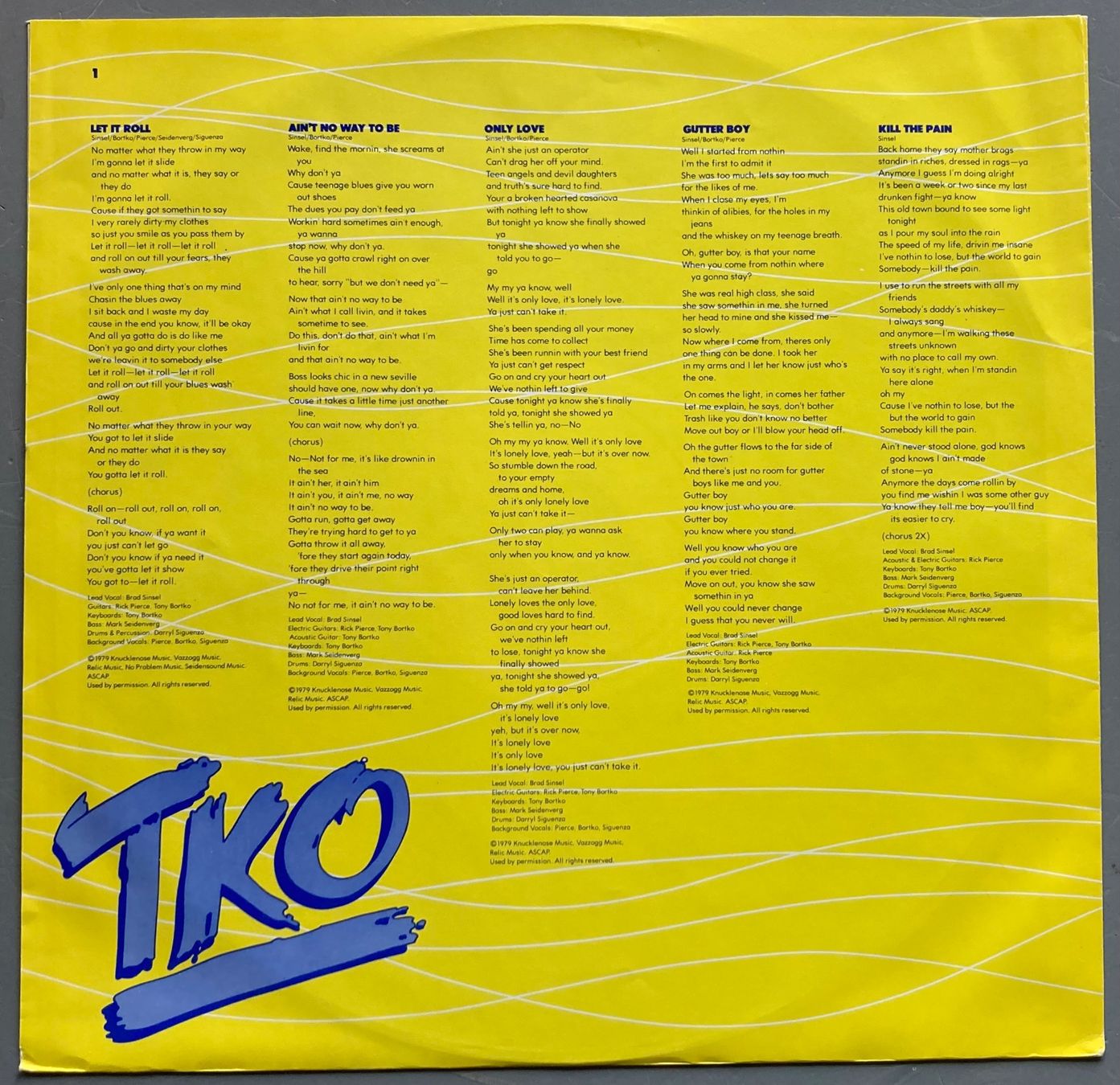 Dischi in vinile: TKO - LET IT ROLL – Usato da Poliez-Pittet venduto da Newtown-Records 1