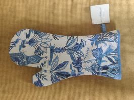 2xOfenhandschuh Ulster Weavers blau weiss neu mit Etikett