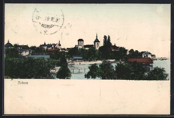 Ansichtskarten: Arbon, Ortsansicht mit Wassersteg aus de – Gebraucht aus Berlin von bartko-reher