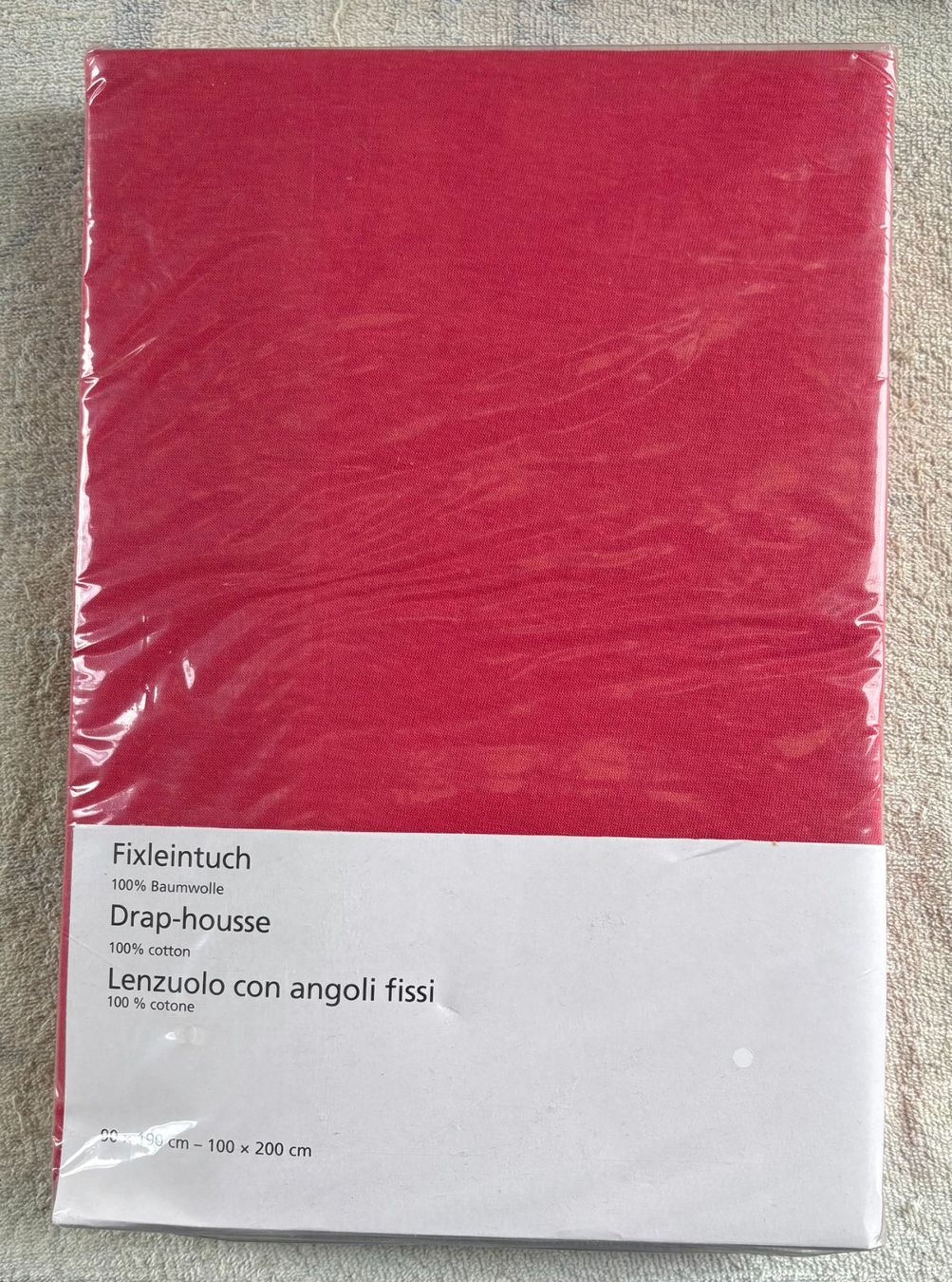 Biancheria da letto: FIXLEINTUCH 100% BAUMWOLLE ROT NEU & ORIGINALVERPACKT – Nuovo e nell'imballaggio originale da Ostermundigen venduto da crazy-horse-1840