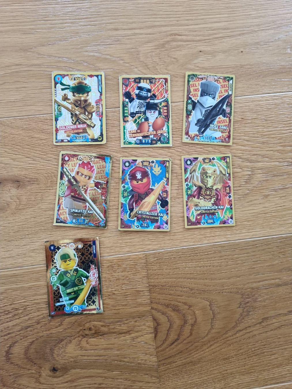 Carte collezionabili: Ninjago Sammlung 7 glänzende limitierte Karten – Usato da Buttisholz venduto da onyxS7