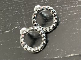 Hübsche Ohrstecker mit Markasit / Gunmetal / anthrazith