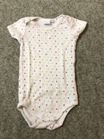Baby Body Gr. 62/68 gepunktet Kurzarm Baumwolle weiss...