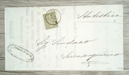 TR105 Enveloppe + Timbre Italie 1878