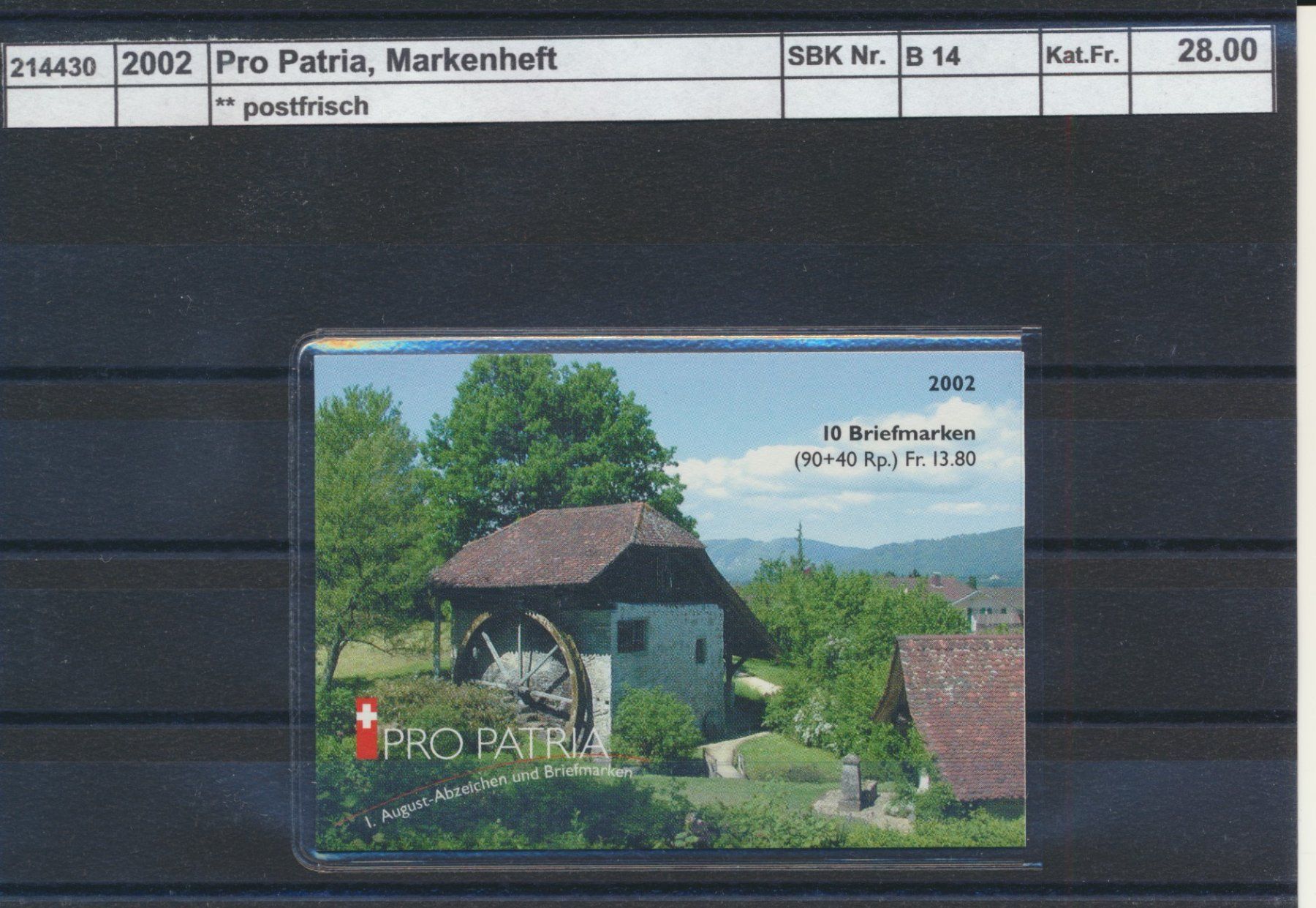 Tutti i francobolli: 2002 Pro Patria, Markenheftchen, ** postfrisch – Nuovo (secondo la descrizione) da Winterthur venduto da Zupogeru