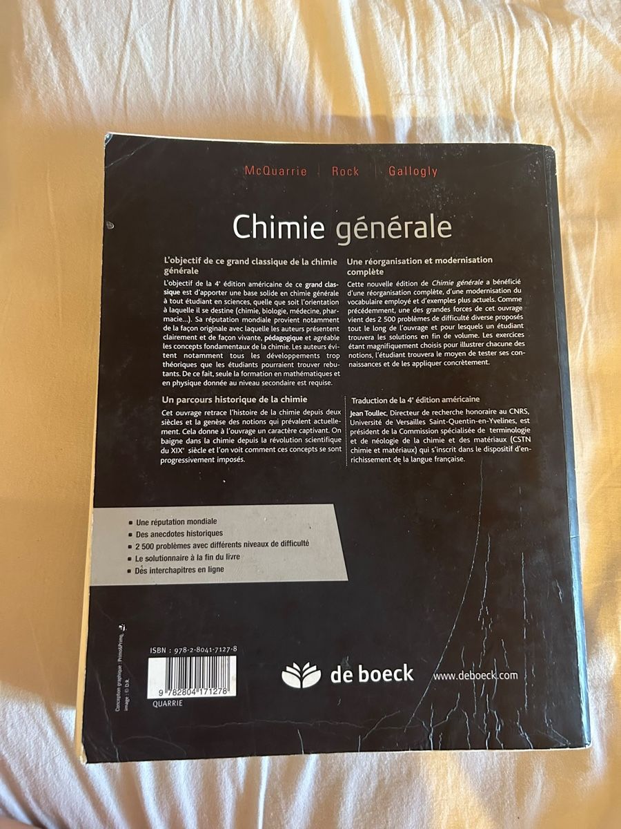 Livres: Chimie générale – D'occasion à Boudry par asmdgr135 1
