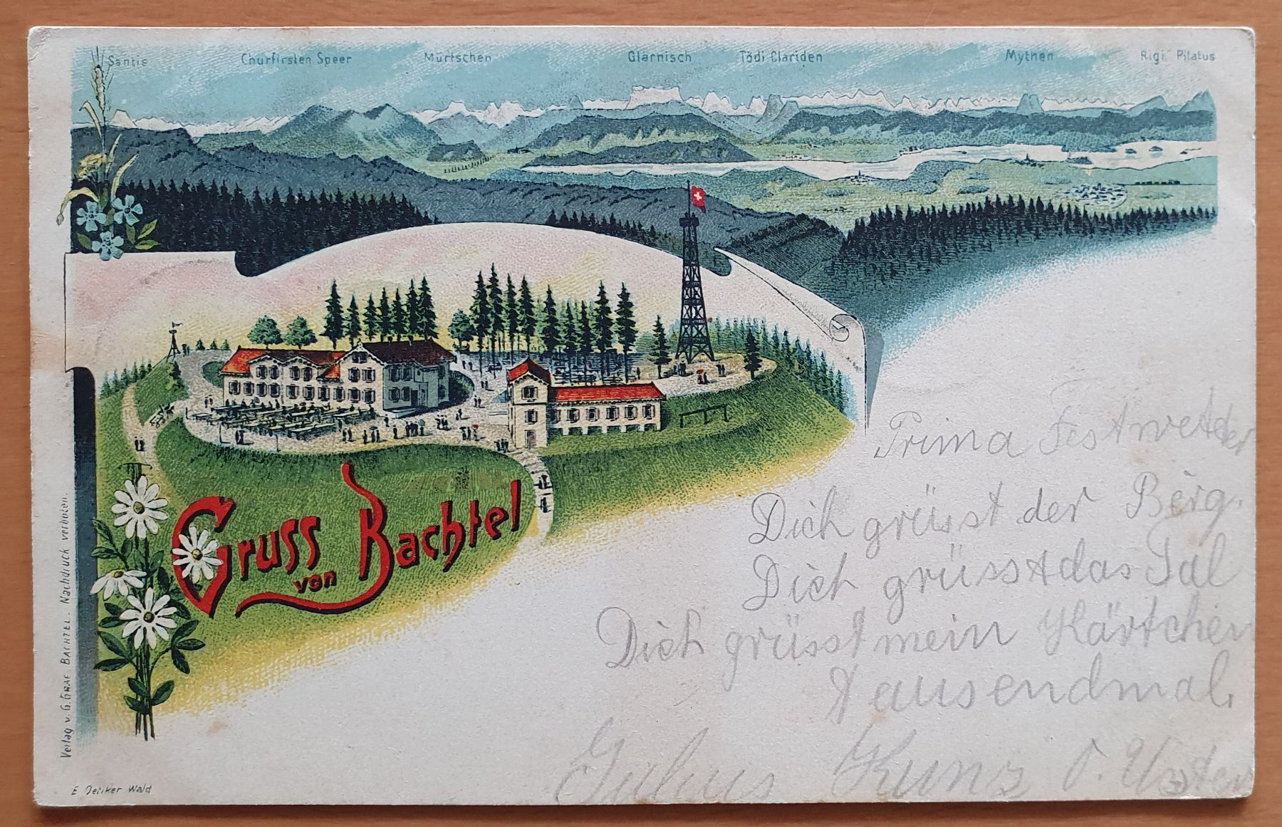 Cartoline postali: Gruss vom Bachtel 1901 – Usato da Kreuzlingen venduto da Rschweiz1