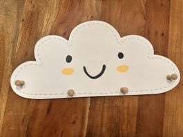 Appendiabiti nuvola legno bambini 5 ganci nuovo