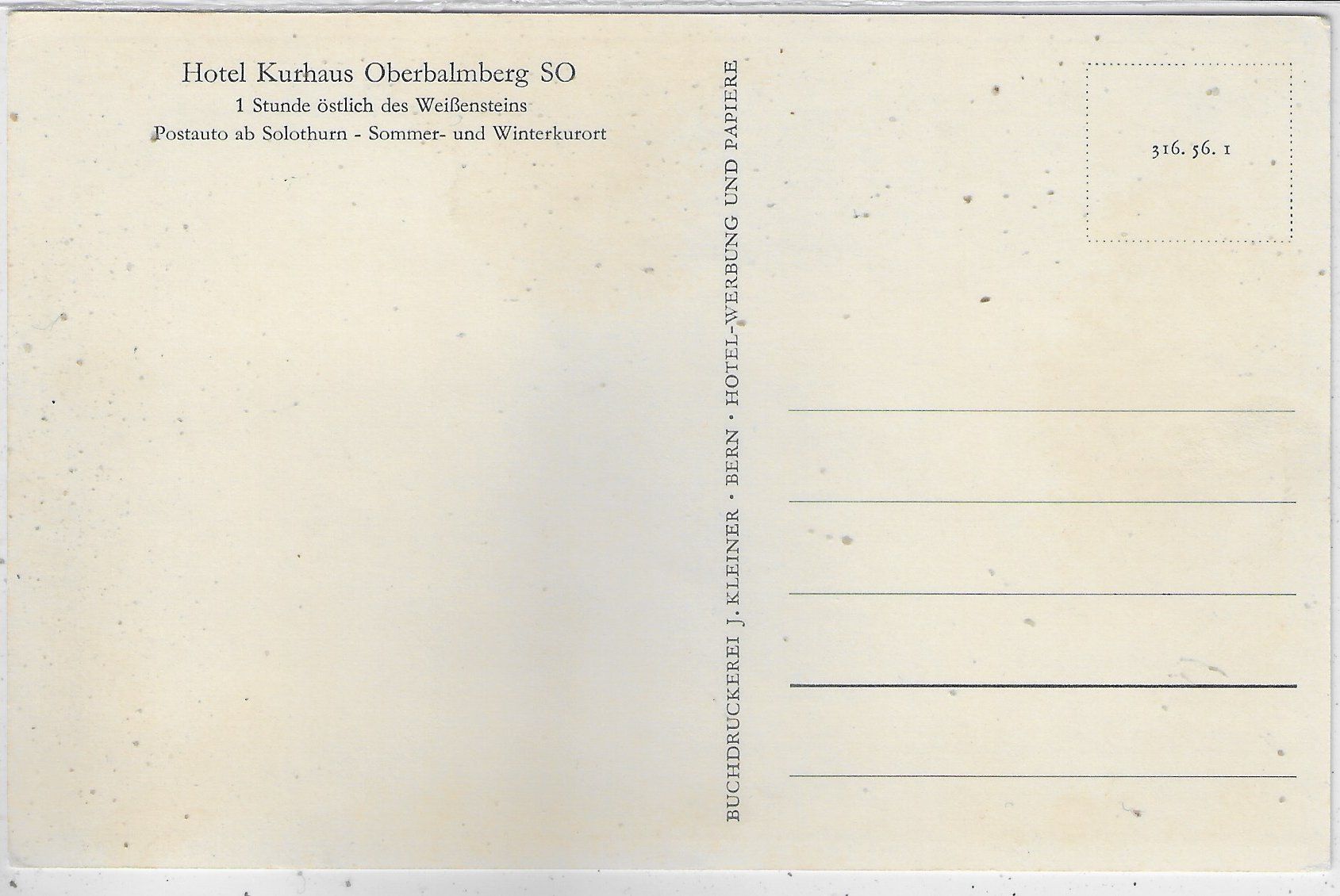 Cartoline postali: Hotel Kurhaus Oberbalmberg SO – Usato da Ettingen venduto da Kartenplanet 1