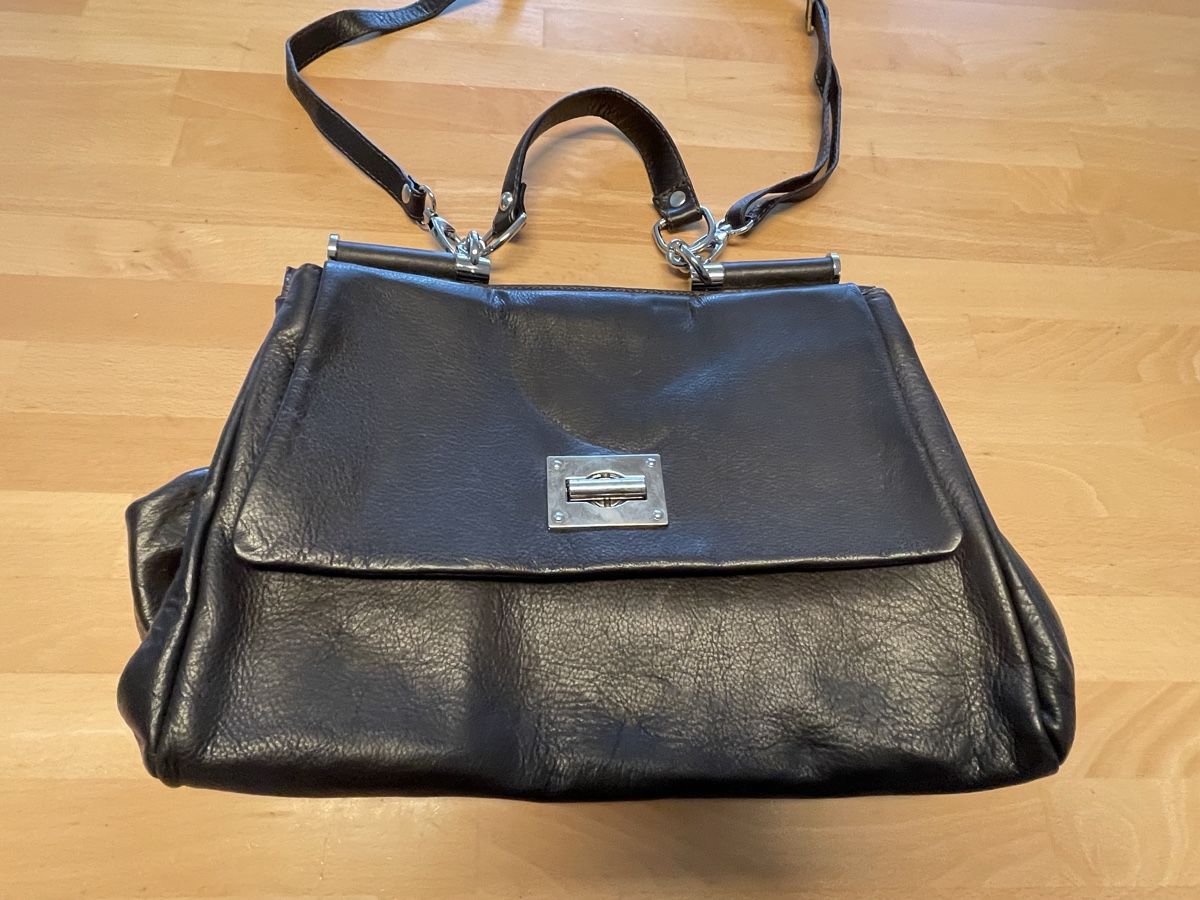 Borse da donna: Vintage Echtledertasche, schwarz – Usato da Spreitenbach venduto da R_1691 2