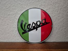 Emailschild Vespa Roller Logo Werkstatt Italy Emaille Schild