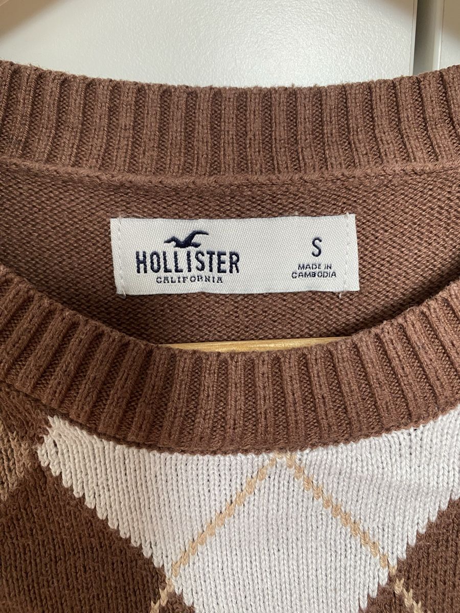 Hollister Maglioni & Felpe: Pull tricot à losanges marron Hollister, taille S – Nuovo (secondo la descrizione) da Aigle venduto da Celina28 2