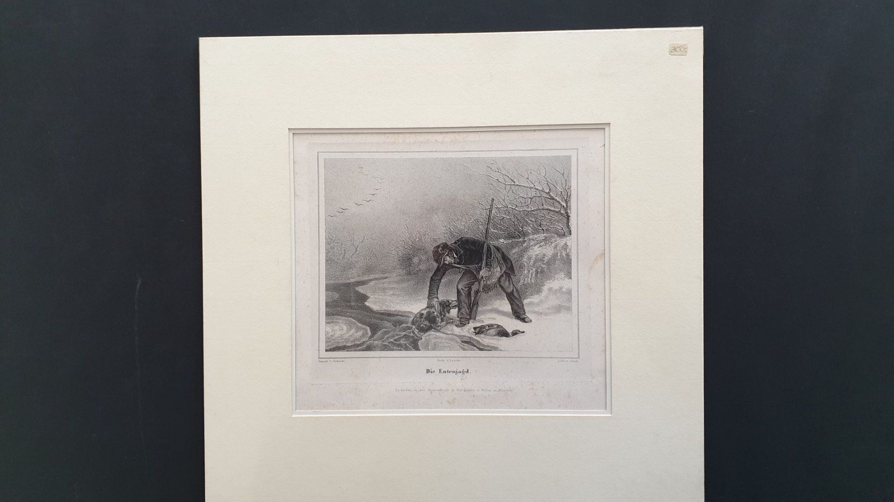 Grafica & Litografie: Die Entenjagd. Lithographie. Um 1850. – Usato da Goldach venduto da armando_r 1