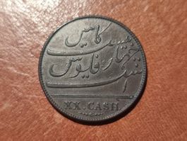 1803 BRITISH EAST INDIA COMPANY MADRAS 20 CASH. VORZÜGLICH!