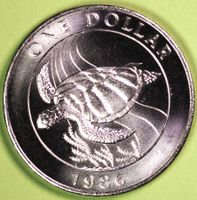 1986 / BERMUDA / ONE DOLLAR GEDENKMÜNZE / SEHR GUT ERHALTEN