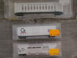 Spur N US Güterwagen Set 3 x weiss, schön, bis - 50%