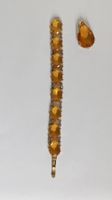 Parure Vintage : Bracelet Rivière & Pendentif Ambre /Citrine