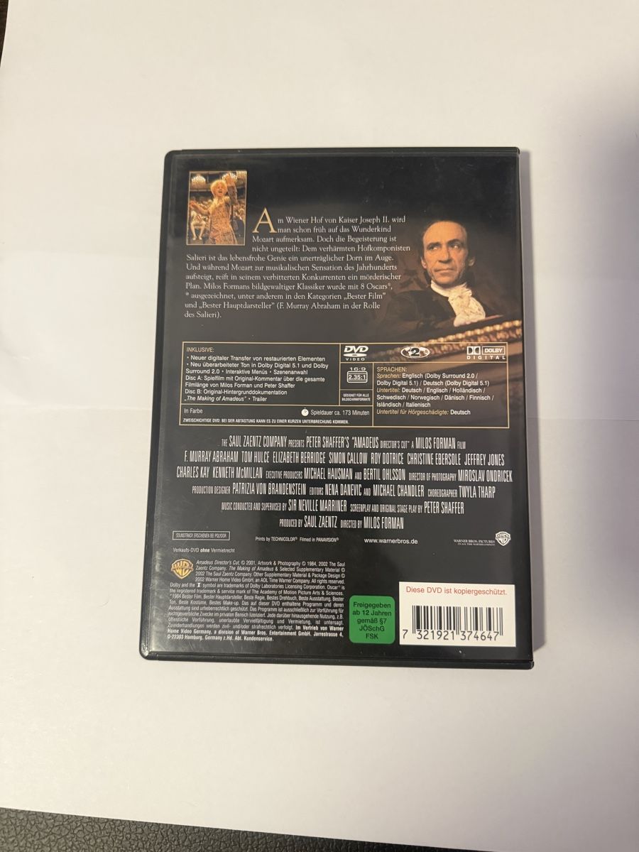 Tutti i DVDs: Amadeus Director's Cut DVD 2-Disc Set Special Edition – Usato da Lausen venduto da EisAmStiel94 1