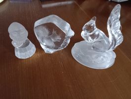 Glas Figuren Set 3 Tiere guter Zustand