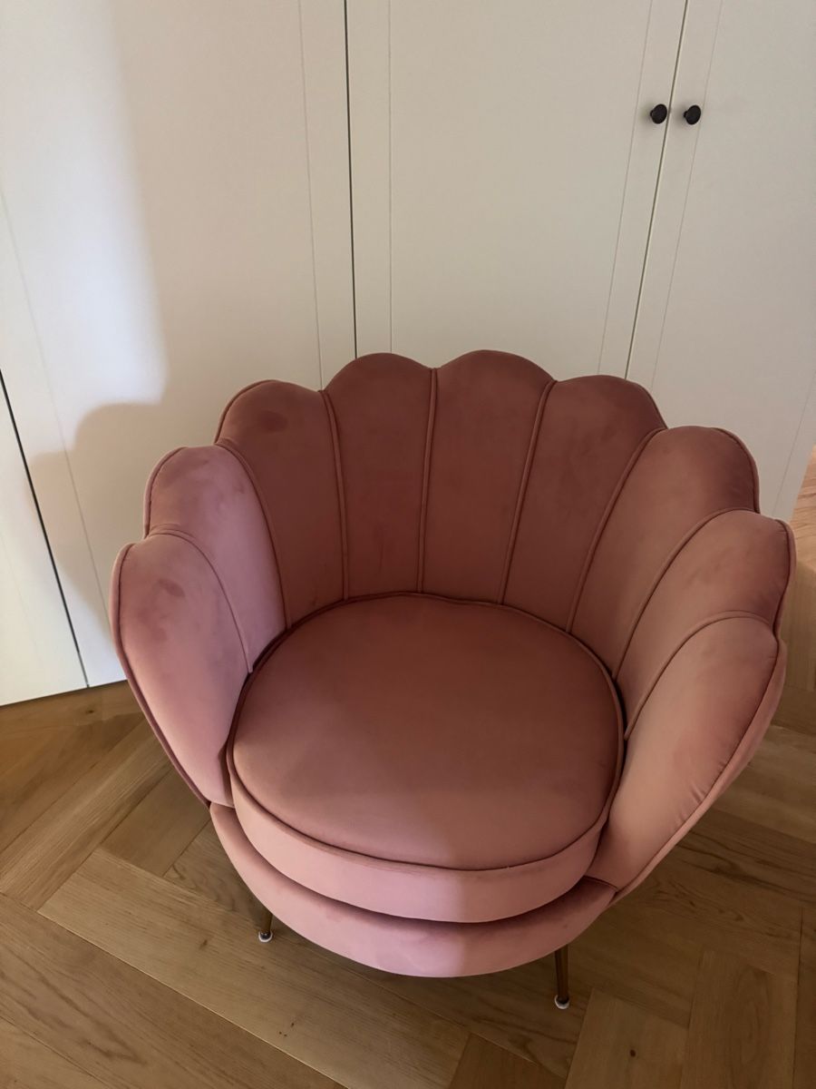 Poltrone: Sessel rosa Muschelform Samt gepolstert  – Usato da Zürich venduto da milenaxx 1